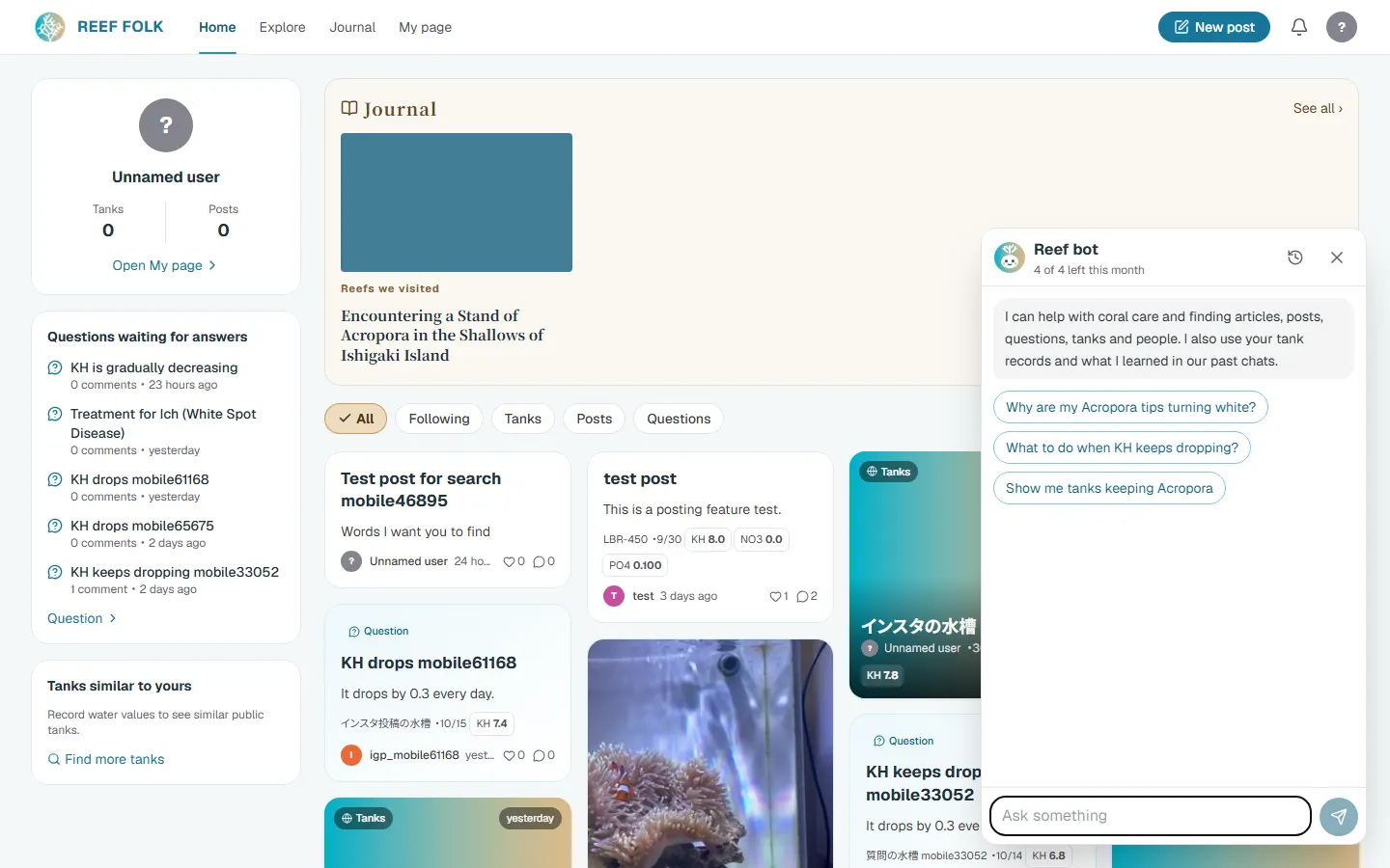 Reef bot: AI chat